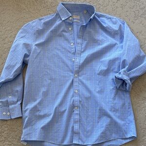 Michael Kors Light Blue Plaid Button Down Shirt